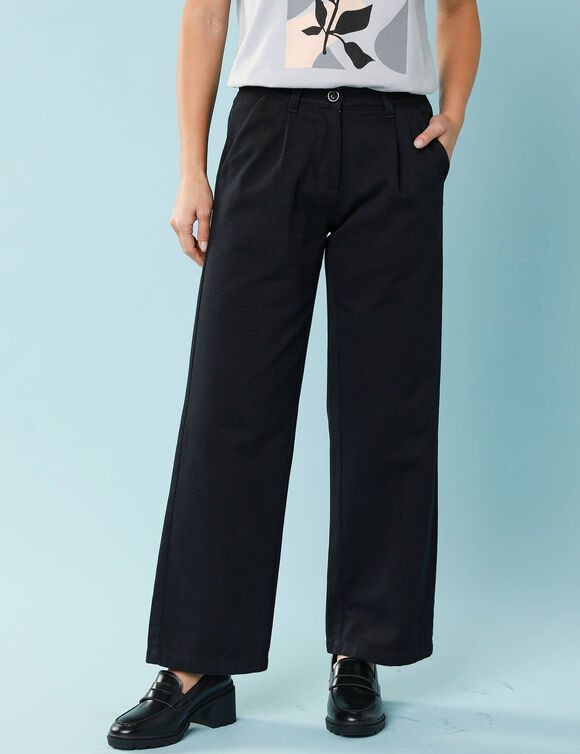Pantalon coupe large, Spécial Petites (noir) Pantalon coupe large, Spécial Petites (noir)